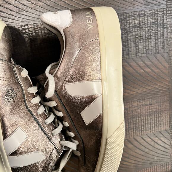 Veja gold lace casual shoes gold 9.5 women - Picture 5 of 10